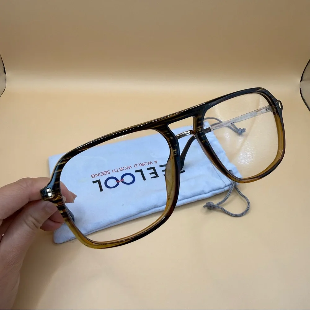 Zeelool Brown Glasses Frames, No Prescription